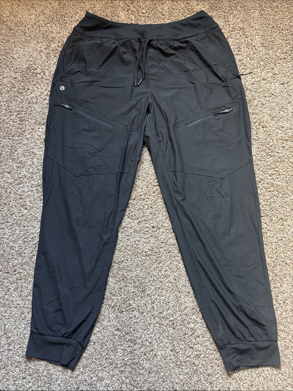 Baleaf Black Drawstring Performance Joggers with Zip Pockets